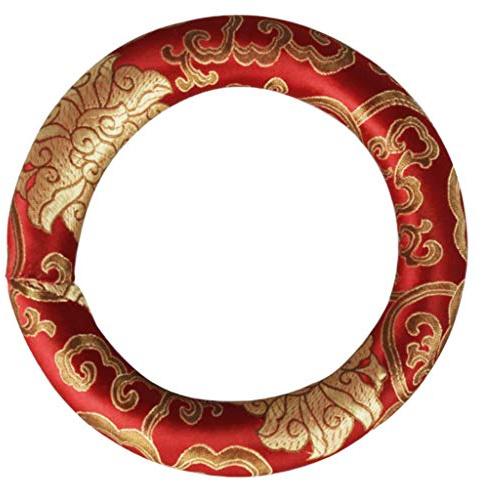 Oreiller D'anneau de Coussin de Bol Chantant Tibétain de 7 `` pour L'artisanat de Décoration Intérieure, Rouge