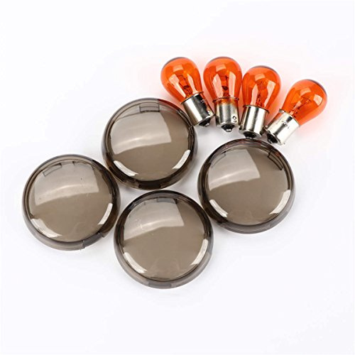 ZYTC Motorrad Blinker Linse Linse Kit 4pcs Rauch Linse mit 4pcs 1156 Birnen