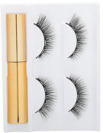 Juego de pestañas postizas magnéticas 2 pares de 5 piezas, extensión de pestañas magnéticas duraderas con delineador líquido magnético para uso profesional y doméstico