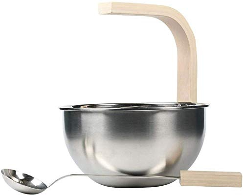 Cubo de sauna con cucharón Cubo de sauna de acero inoxidable 4L Accesorios de sauna de alta calidad Juego de cubo de sauna