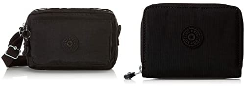 Kipling Damen Abanu M Umhängetasche Schwarz (Black Schwarz) WALLETS MONEY LOVE Black Schwarz