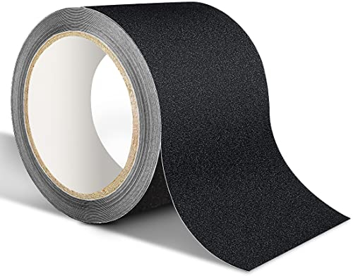 XFXIA Nastro Adesivo Antiscivolo Nero Nastro Antiscivolo 10cm*5m Strisce Antiscivolo Per Scale Interni/Esterni (10cm*5m, Nero)