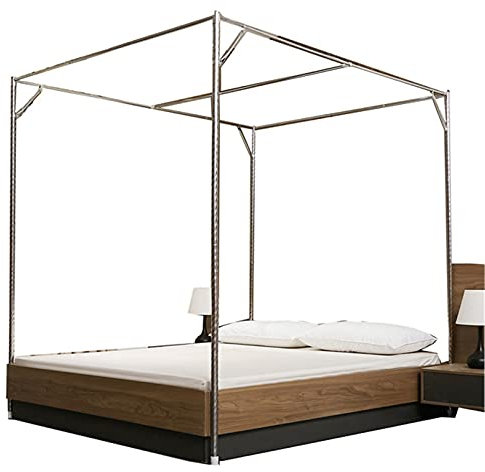 Himmelbett Moskitonetzhalter Vier Eckbett,Edelstahl Baldachin Moskitonetz Baldachin Rahmen, Bettüberdachung, Gestell für Twin/Full/Queen/California King/King Size/California King,33mm,1.35×2m bed