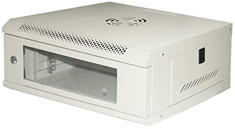 Link armadio rack 19 serie light con porta vetro temprato e ripiano incluso colore grigio RAL7035 dimensioni 53x40x24 cm capacità di carico 30 kg struttura in metallo 1 unità