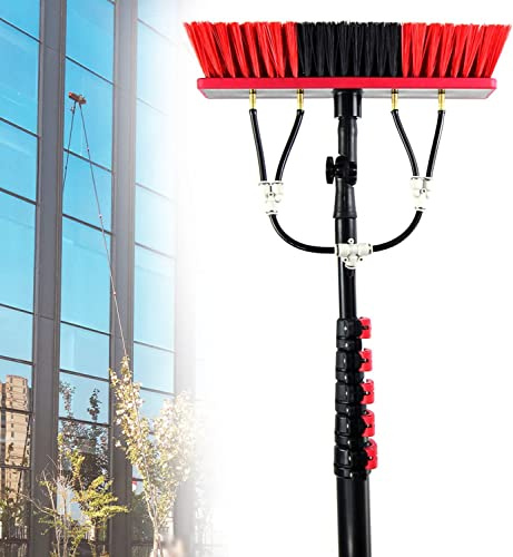 Detergente Fotovoltaico 3.6M-11M Kit Lavavetri Telescopico con Spazzola per Lavaggio Ad Acqua,Spazzola per Sistema Pulizia Finestre Pannelli Solari,Wash Spazzolone Kit Spazzola Vetri (12FT/3.6M)
