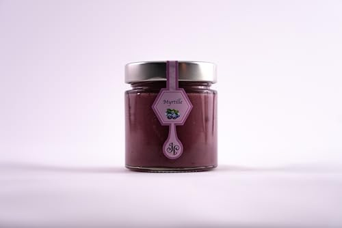 Miele al mirtillo HONEYST senza zucchero aggiunto - Miele naturale al 100%, mescolato con mirtillo - Vaso da 230G