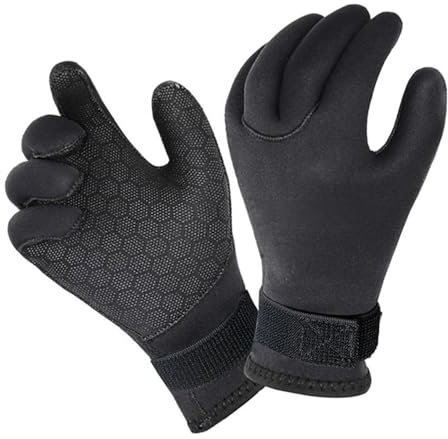 Tauchhandschuhe 3 mm 5 mm Neopren-Tauchhandschuhe halten warm for Schnorcheln, Paddeln, Surfen, Kajakfahren, Kanufahren, Speerfischen, Skifahren, Wassersport Neoprenhandschuhe ( Color : 5MM Diving Glo