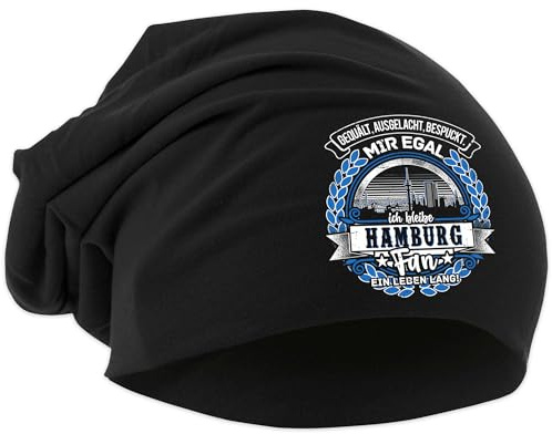 UGLYSHIRT EIN Leben lang Hamburg Mütze | Strickmütze Hamburg Sport Mütze Hut Logo Hat Stadt Dehnbar Beanie