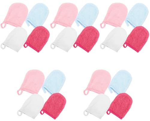Angoily Lot De 5 Nettoyants Pour Le Visage Mitaines Démaquillantes Masque De Sommeil Démaquillants Réutilisables 4 Pièces X 5