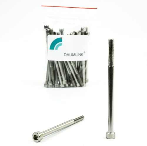 DAUMLINK® 25 Zylinderschrauben mit Innensechskant, Teilgewinde, ähnlich DIN 912, Material Edelstahl V2A (25 Stück) für Deine Projekte zum Verbinden von Kunststoff-, Holz- und Metallteilen (M5x80)