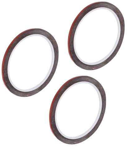 sourcing map Lot de 3 rubans adhésifs métallisés rouges de 0,3 cm x 49,7 m pour décoration murale d'accentuation, arts graphiques