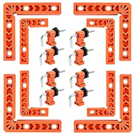 Niejgay 1 set di morsetti a 90 gradi, morsetto ad angolo retto con morsetto, morsetti angolari, strumento per la lavorazione del legno per cornici