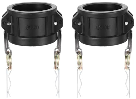 PATIKIL Poly Cam Lock Fittings, 2 Stück 2 Teil DC Staubkappe Cam Groove | Schlaucharmaturen Polypropylen Cam Lock Fittings, Schwarz