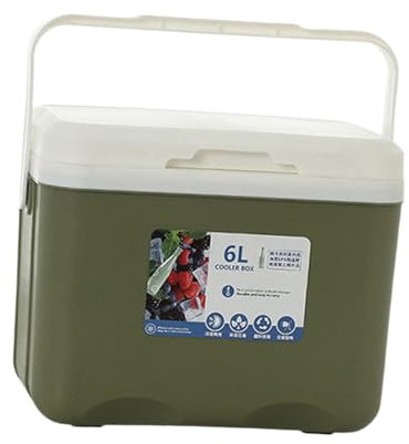 Aymzbd Kühlbox, Isolierbehälter, Kühllagerung, Tragbare 6 Liter, Kleine Harte für Fischerboot, Sportgetränk, Picknick, Grillen, Grün