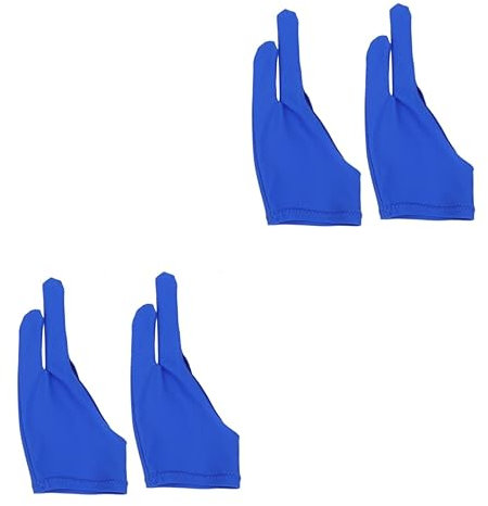 COLLBATH 4pcs Two Finger Curved Gloves for Artists Sketching Glove Protective Thin Breathable Hand and Surface Protection