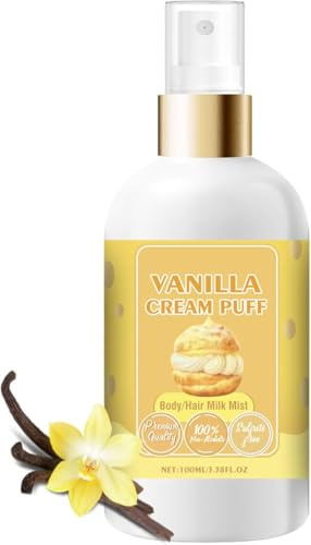 Vanilla Cream Puff Body Milk Mist,Vanilla Cream Puff Body and Hair Milk Mist, Vanilla Cream Puff Hair and Body Perfume Spray,Vanilla Body Spray (Vanilla Puffs)
