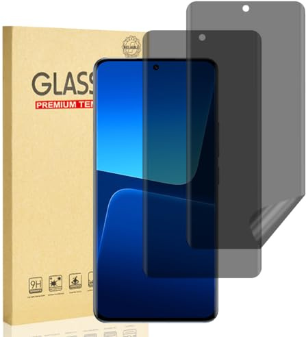 Hejkaoe Privacy Schutzfolie für Xiaomi 13 Pro 5G, Sichtschutz Schutzfolie, Sichtschutzfolie, Blasenfreie Weich TPU Privacy Displayschutzfolie, Anti-Kratzer, Anti-Fingerprint, Anti Spähen, 2 Stück