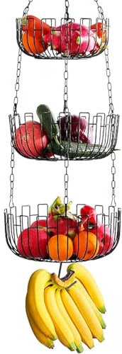 RUIRUIMING Cesto per frutta a 3 strati, cestino per verdure, frutta e pane