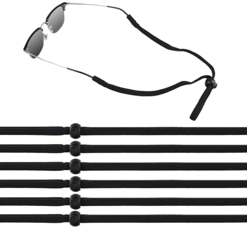HABNI 6 piezas venden correa para gafas, correa de cuerda para gafas deportivas, gafas de sol, cuerda ajustable para gafas para hombres y mujeres (negro)