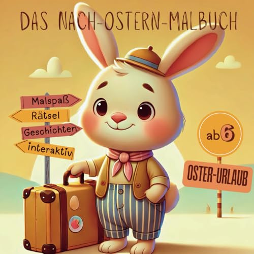 Das Nach-Ostern-Malbuch: Oster-Urlaub I mit Kurzgeschichten und interaktiven Kreativseiten zum rätseln und selbst gestalten I ab 6 Jahren