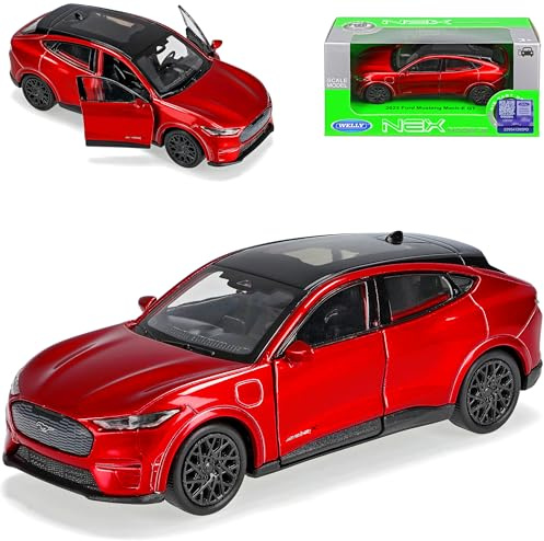 Welly Ford Mustang Mach-E GT SUV Rot Ab 2020 ca 1/43 1/36-1/46 Modell Auto mit individiuellem Wunschkennzeichen