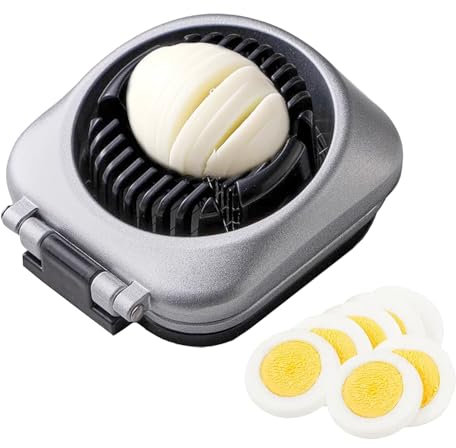 ORAGKE 2 en 1 Cortador de huevos cocidos en acero inoxidable, Cortador huevos duros aluminio, Corta huevos, Apto para lavavajillas, Cortar en rodajas y dados huevos tomates mozzarella kiwi fresas