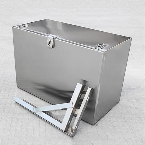 Boîte à Outils Robuste en Acier Inoxydable, Boite de Rangement, Caisse pour Timon de Remorque, Transport Box pour Camionnette, Camping-Car, Remorque(70x40x40cm/27.5x15.5x15.5in)