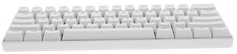 SHINEOFI Clavier Mecanique Filaire 61 Touches pour PC et Ordinateur Portable, Rétroéclairage, Retour Tactile, Abs, Blanc, Gaming et Travail