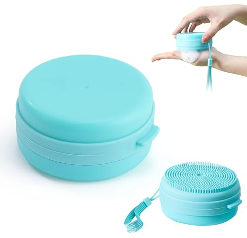 virkwuy Silicone Bagno Spazzola, Scrubber Doccia Silicone, per Il Corpo | Porta Saponetta Scrub Silice Spazzola da Doccia Esfoliante per la Pulizia Dei Pori e la Riduzione Della Ruvidità Della Pelle