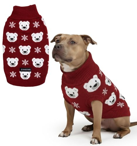 Spark Paws Weihnachts Hundepullover – Weicher Strickpullover für kleine, mittlere & große Hunde – Süßer, Warmer Hundepullover für French Bulldogs & große Hunde, (Polar Bear, 4XL)