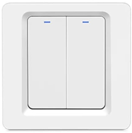Zigbee Smart Light Switch UK/EU | Neutral Wire Required | 2 Gang | Zigbee 3.0 | Works with Home Assistant, Zigbee2MQTT, Alexa, Google Home | Double WHITE (EUK02WZI)