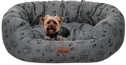 Bjird Oval Hundebett Grosse Hunde Wasserdicht - Hundedecke Sofa, Hundebett Mittelgroße Hunde - Waschbares Hundesofa - Oeko-Tex Hundekissen Dog Bed 75x60 cm Graphit 3D L