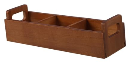 FIXOSHEE Caja Organizadora de Madera con Asa Portátil Compartimentos Múltiples para Bolsas de Té Café y Azúcar Diseño Espacioso para Cocina y Despensa Organizador Versátil y Funcional