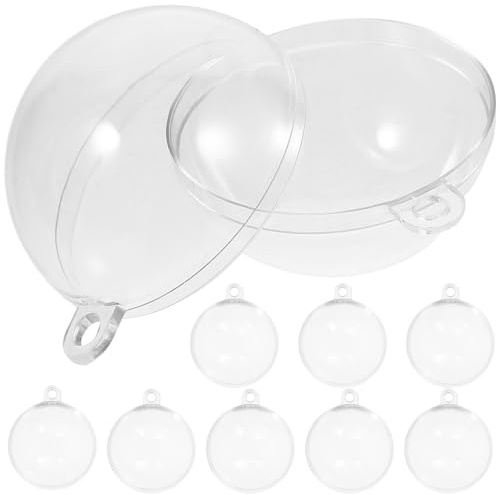 VICASKY 40 Palline Trasparenti Riempibili Fai da Te 4 CM Ornamenti Natalizi Sospesi per Albero di Natale Decorazioni per Festa e Casa Foro per Appendere Kit Decorativo Versatile