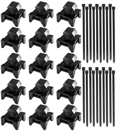 BITEFU 15 Stück Kabelclips für Aluprofil Nut 8mm,mit 20 Kabelbinder | Zur Befestigung Von Drähten für Europäische Standard 4040 Schwarzen Kabelclips für Aluprofile Nut 8