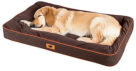 Ferplast Cuccia Ortopedica per Cani Extra Large Materassino per Cani Impermeabile e Antigraffio Cuccia Morbida Polo, 110 x 70 x h 8 CM, MARRONE