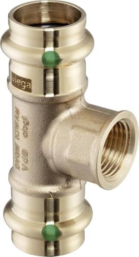 Viega T-Stück Sanpress 2217.2 RG SC-Contur mit IG 12 x 1/2 Zoll x 12 mm, 290986