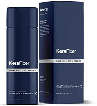 KeraFiber Professional Hair Building Fibres - Natural Keratin Hair thickener Fibres, Hair Powder for Men and Women, Full Head of Hair in 30 Seconds-Hair Fibres Medium Brown (12g/0.42oz)