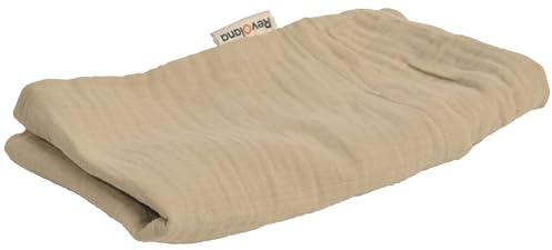 Grande bouillotte sèche en graines de lin bio 52x27cm + housse en gaz de coton bio coloris Avoine