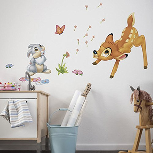 Komar Deco-klistermärke från Disney Bambi, 1 styck, färgglad, 14043h, 0,50 x 0,70 m, djur, rådjur, haase, barnfilm, väggdekal, Disney, väggtatuering