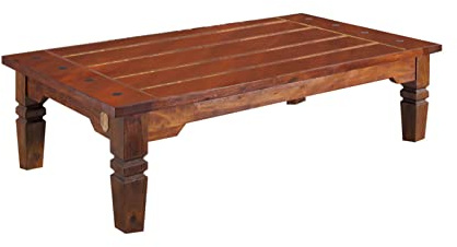 MASSIVMOEBEL24.DE | Oxford Couchtisch Geoffrey Akazie - Verschiedene Größen und Farben, Farbe:Dunkelbraun lackiert, Größe:110x60 cm
