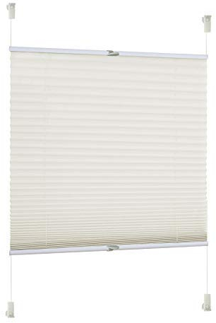 Rapid Teck Plissee ohne Bohren - Plissee lichtdurchlässig 110cm x 130cm Beige als Sicht- und Sonnenschutz - Klemmfix Fenster Plissees innen ohne Bohren – einfache Montage inkl. Zubehör
