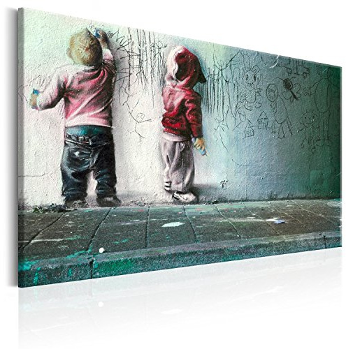 B&D XXL - Leinwandbild Poster Kinder Mural, 120x80 cm, 1-teilig, Wohnzimmer | Hochwertige Leinwand, sofort aufhängbar, ideal fürs Wohn- oder Schlafzimmer, wasserfest und lichtecht, langlebig, stilvoll