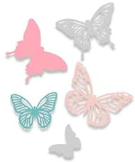 Sizzix Thinlits Stanzen Schmetterlinge - Detailliertes Sehr Dünnes Metall-Stanzform-Set für Basteln mit Papier & Kartengestaltung - 5 Teile