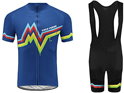 UGLY FROG Radtrikot Herren Fahrradbekleidung Set Outdoor Sports Kurzarm Radkleidung + Radfahren Latzhose Shorts im Sommer