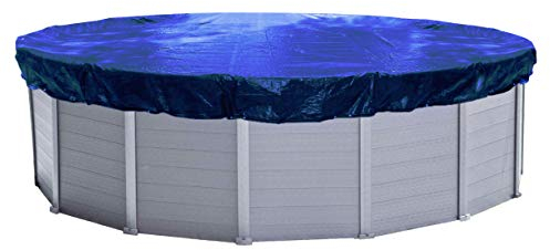QUICK STAR Poolabdeckung Rund für 380-420 cm Pools | Planenmaß Ø 480 cm | Blau | Sommer & Winter Poolplane | Solar Abdeckplane | 200g/m² PE Zweifach Beschichtete Abdeckung | Solarplane UV-Resistent