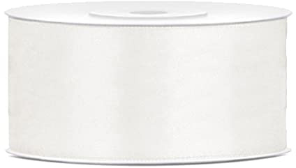 Satinband Cremeweiß 38mm x 25 Meter – Breites Schleifenband, Geschenkband & Dekoband für Hochzeit, Stuhldeko, Geschenkverpackung & Dekoration - reißfest, formstabil | Ivory Dekoband Hochzeitsband für Boho Hochzeit, XL Schleifen, Event Deko & Geschenkverpackung – reißfest
