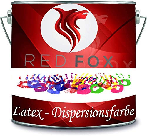RED FOX Dispersionsfärg slitstark latexfärg väggfärg i många premiumfärger (5 l, svart)