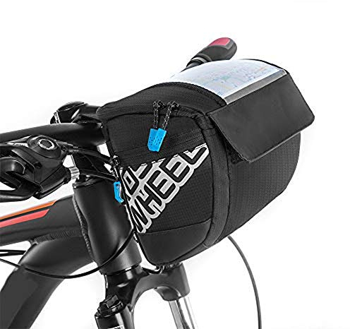 doorslay Fahrrad Lenkertasche Multifunktional Wasserdichtes Fahrradtasche Lenker Korbtasche mit Transparentem PVC-Sichtfenster, 20 x 10.5 x 16cm, 3L