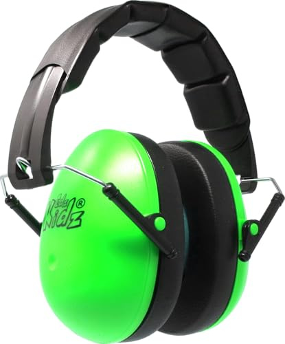 Edz Kidz. Kids Ear Defenders Children Girls Boys Toddlers and Teens. Hearing Protection for Kids. Earmuffs for Autism. Great Noise Reduction. CE Certified (Green)